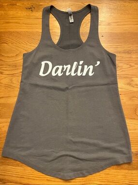 Darlin' Women's Gray Racerback Tank - Soft Scoop Neck